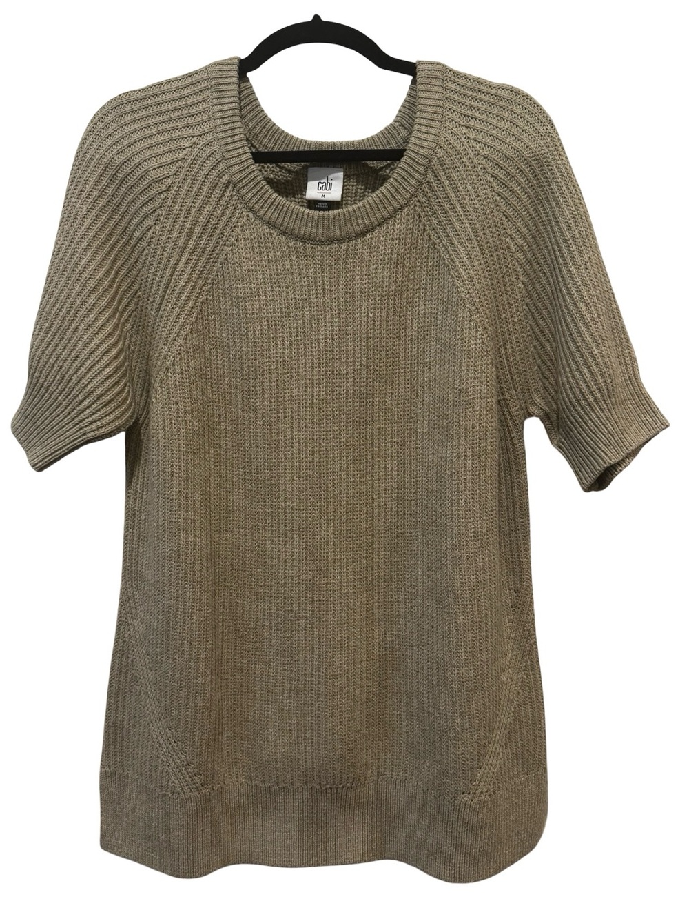 CAbi Women's Short-Sleeve Knit Sweater Tunic in Taupe